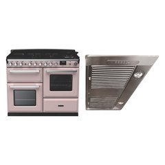 Rangemaster ESDLO110DFPPPK/CM1 110cm Dual Fuel Range Cooker Estel Deluxe Pale Pink / Chrome, A Rated