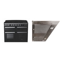 Rangemaster ESDLB110DFPGBL/CM1 110cm Dual Fuel Range Cooker Estel Deluxe Black / Chrome, A Rated