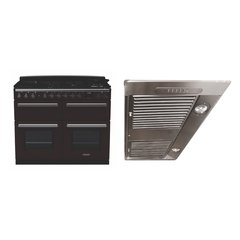 Rangemaster ESDLB110DFPBOR/CM1 110cm Dual Fuel Range Cooker Estel Deluxe Bordeaux / Chrome, A Rated