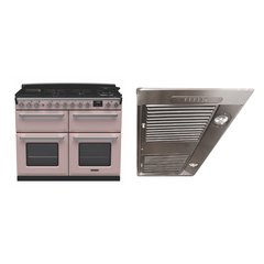 Rangemaster ESDLB110DFPPPK/CM1 110cm Dual Fuel Range Cooker Estel Deluxe Pale Pink / Chrome, A Rated