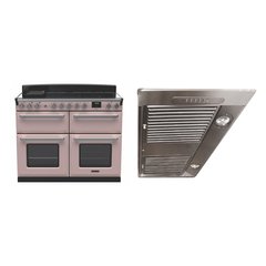 Rangemaster ESDLB110EIPPPK/CM1 110cm Induction Range Cooker Estel Deluxe Pale Pink / Chrome, A Rated