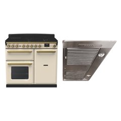 Rangemaster ESDL100DFPPCR/AB1 100cm Dual Fuel Range Cooker Estel Deluxe Pale Cream / Antique Brass, A Rated