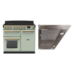 Rangemaster ESDL100EIPMNT/AB1 100cm Induction Range Cooker Estel Deluxe Mint / Antique Brass, A Rated