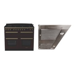Rangemaster ESDLB110DFPBOR/AB1 110cm Dual Fuel Range Cooker Estel Deluxe Bordeaux / Antique Brass, A Rated