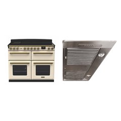 Rangemaster ESDLB110EIPPCR/AB1 110cm Induction Range Cooker Estel Deluxe Pale Cream / Antique Brass, A Rated