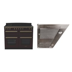 Rangemaster ESDLB110EIPBOR/AB1 110cm Induction Range Cooker Estel Deluxe Bordeaux / Antique Brass, A Rated