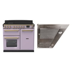 Rangemaster ESDL100EIPHTH/AB1 100cm Induction Range Cooker Estel Deluxe Heather / Antique Brass, A Rated