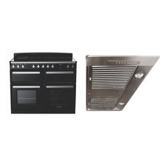 Rangemaster ESDLB110EIPGBL/CM1 110cm Induction Range Cooker Estel Deluxe Black / Chrome, A Rated