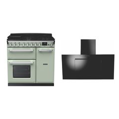 Rangemaster ESDL90DFPMNT/CM1 90cm Dual Fuel Range Cooker Estel Deluxe Mint / Chrome, A Rated
