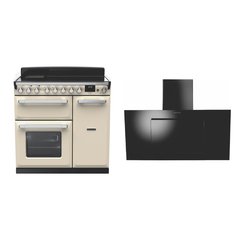 Rangemaster ESDL90EIPPCR/CM1 90cm Induction Range Cooker Estel Deluxe Pale Cream / Chrome, A Rated
