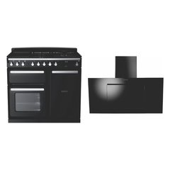 Rangemaster ESDL100DFPGBL/CM1 100cm Dual Fuel Range Cooker Estel Deluxe Black / Chrome, A Rated