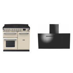 Rangemaster ESDL100DFPPCR/CM1 100cm Dual Fuel Range Cooker Estel Deluxe Pale Cream / Chrome, A Rated
