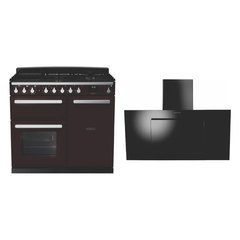 Rangemaster ESDL100DFPBOR/CM1 100cm Dual Fuel Range Cooker Estel Deluxe Bordeaux / Chrome, A Rated