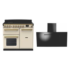 Rangemaster ESDL100EIPPCR/AB1 100cm Induction Range Cooker Estel Deluxe Pale Cream / Antique Brass, A Rated
