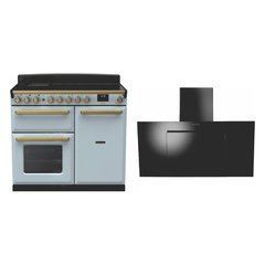Rangemaster ESDL100EIPMSB/AB1 100cm Induction Range Cooker Estel Deluxe Misty Blue / Antique Brass, A Rated