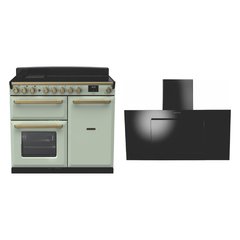 Rangemaster ESDL100EIPMNT/AB1 100cm Induction Range Cooker Estel Deluxe Mint / Antique Brass, A Rated