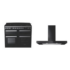 Rangemaster ESDLB110DFPGBL/CM1 110cm Dual Fuel Range Cooker Estel Deluxe Black / Chrome, A Rated