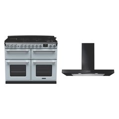Rangemaster ESDLB110DFPMSB/CM1 110cm Dual Fuel Range Cooker Estel Deluxe Misty Blue / Chrome, A Rated
