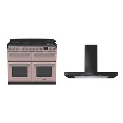 Rangemaster ESDLB110DFPPPK/CM1 110cm Dual Fuel Range Cooker Estel Deluxe Pale Pink / Chrome, A Rated