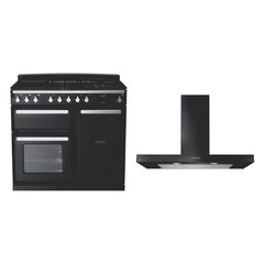 Rangemaster ESDL100DFPGBL/CM1 100cm Dual Fuel Range Cooker Estel Deluxe Black / Chrome, A Rated