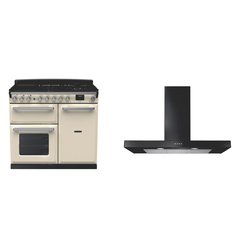 Rangemaster ESDL100DFPPCR/CM1 100cm Dual Fuel Range Cooker Estel Deluxe Pale Cream / Chrome, A Rated