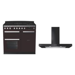 Rangemaster ESDL100DFPBOR/CM1 100cm Dual Fuel Range Cooker Estel Deluxe Bordeaux / Chrome, A Rated