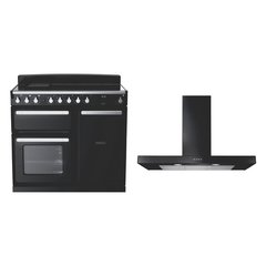 Rangemaster ESDL100EIPGBL/CM1 100cm Induction Range Cooker Estel Deluxe Black / Chrome, A Rated