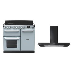 Rangemaster ESDL100EIPMSB/CM1 100cm Induction Range Cooker Estel Deluxe Misty Blue / Chrome, A Rated