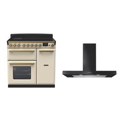 Rangemaster ESDL90EIPPCR/AB1 90cm Induction Range Cooker Estel Deluxe Pale Cream / Antique Brass, A Rated