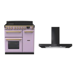 Rangemaster ESDL90EIPHTH/AB1 90cm Induction Range Cooker Estel Deluxe Heather / Antique Brass, A Rated
