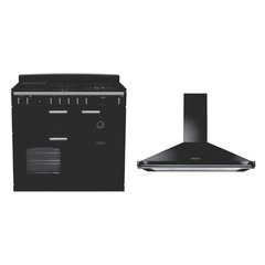 Rangemaster CL100DFPGBL/CM1 100cm Dual Fuel Range Cooker Classic Gloss Black / Chrome, A Rated