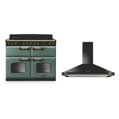 Rangemaster CLDLB110EIPMGR/AB1 110cm Induction Range Cooker Classic Deluxe Mineral Green / Antique Brass, A Rated