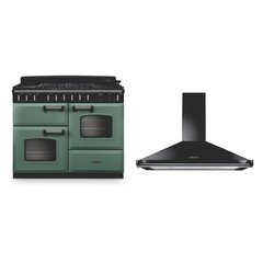 Rangemaster CLDLO110DFPMGR/CM1 110cm Dual Fuel Range Cooker Classic Deluxe Mineral Green / Chrome, A Rated