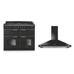 Rangemaster CLDLB110DFPSLT/CM1 110cm Dual Fuel Range Cooker Classic Deluxe Slate / Chrome, A Rated