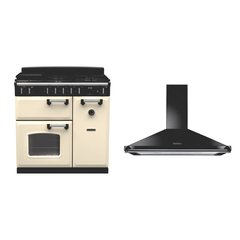 Rangemaster CL90DFPPCR/CM1 90cm Dual Fuel Range Cooker Classic Pale Cream / Chrome, A Rated