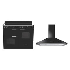 Rangemaster CLO110EIPGBL/CM1 110cm Induction Range Cooker Classic Gloss Black / Chrome, A Rated