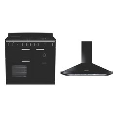 Rangemaster CL100DFPGBL/CM1 100cm Dual Fuel Range Cooker Classic Gloss Black / Chrome, A Rated