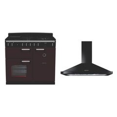 Rangemaster CL100DFPBOR/CM1 100cm Dual Fuel Range Cooker Classic Bordeaux / Chrome, A Rated