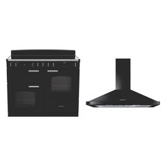 Rangemaster CLO110EIPGBL/CM1 110cm Induction Range Cooker Classic Gloss Black / Chrome, A Rated