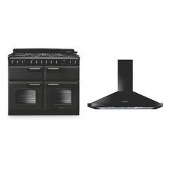 Rangemaster CLDLB110DFPSLT/CM1 110cm Dual Fuel Range Cooker Classic Deluxe Slate / Chrome, A Rated