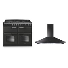 Rangemaster CLDLB110DFPSLT/CM1 110cm Dual Fuel Range Cooker Classic Deluxe Slate / Chrome, A Rated