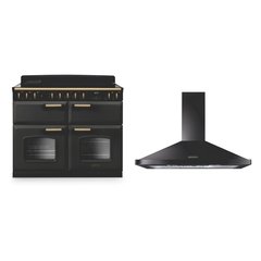 Rangemaster CLDLB110EIPSLT/AB1 110cm Induction Range Cooker Classic Deluxe Slate / Antique Brass, A Rated