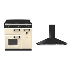 Rangemaster CL90DFPPCR/CM1 90cm Dual Fuel Range Cooker Classic Pale Cream / Chrome, A Rated