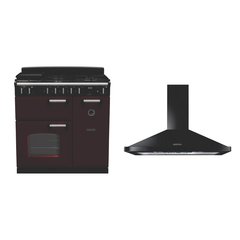 Rangemaster CL90DFPBOR/CM1 90cm Dual Fuel Range Cooker Classic Bordeaux / Chrome, A Rated