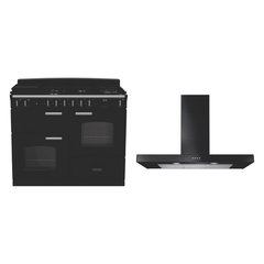 Rangemaster CLO110DFPGBL/CM1 110cm Dual Fuel Range Cooker Classic Gloss Black / Chrome, A Rated