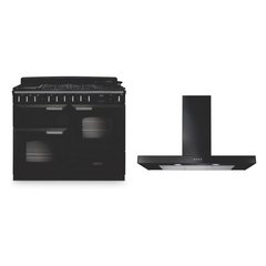 Rangemaster CLDLO110DFPCBL/CM1 110cm Dual Fuel Range Cooker Classic Deluxe Charcoal Black / Chrome, A Rated