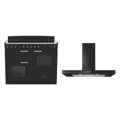 Rangemaster CLDLO110EIPGBL/CM1 110cm Induction Range Cooker Classic Deluxe Gloss Black / Chrome, A Rated