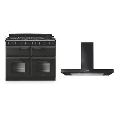 Rangemaster CLDLB110DFPSLT/CM1 110cm Dual Fuel Range Cooker Classic Deluxe Slate / Chrome, A Rated