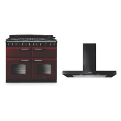 Rangemaster CLDLB110DFPBOR/CM1 110cm Dual Fuel Range Cooker Classic Deluxe Bordeaux / Chrome, A Rated