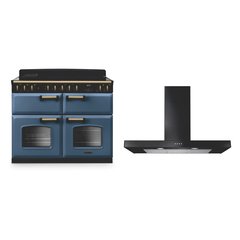 Rangemaster CLDLB110EIPSTB/AB1 110cm Induction Range Cooker Classic Deluxe Stone Blue / Antique Brass, A Rated